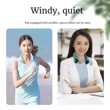TINSOL New ceiling fan USB rechargeable portable small fan students office sports digital display ceiling fan hanging neck fan