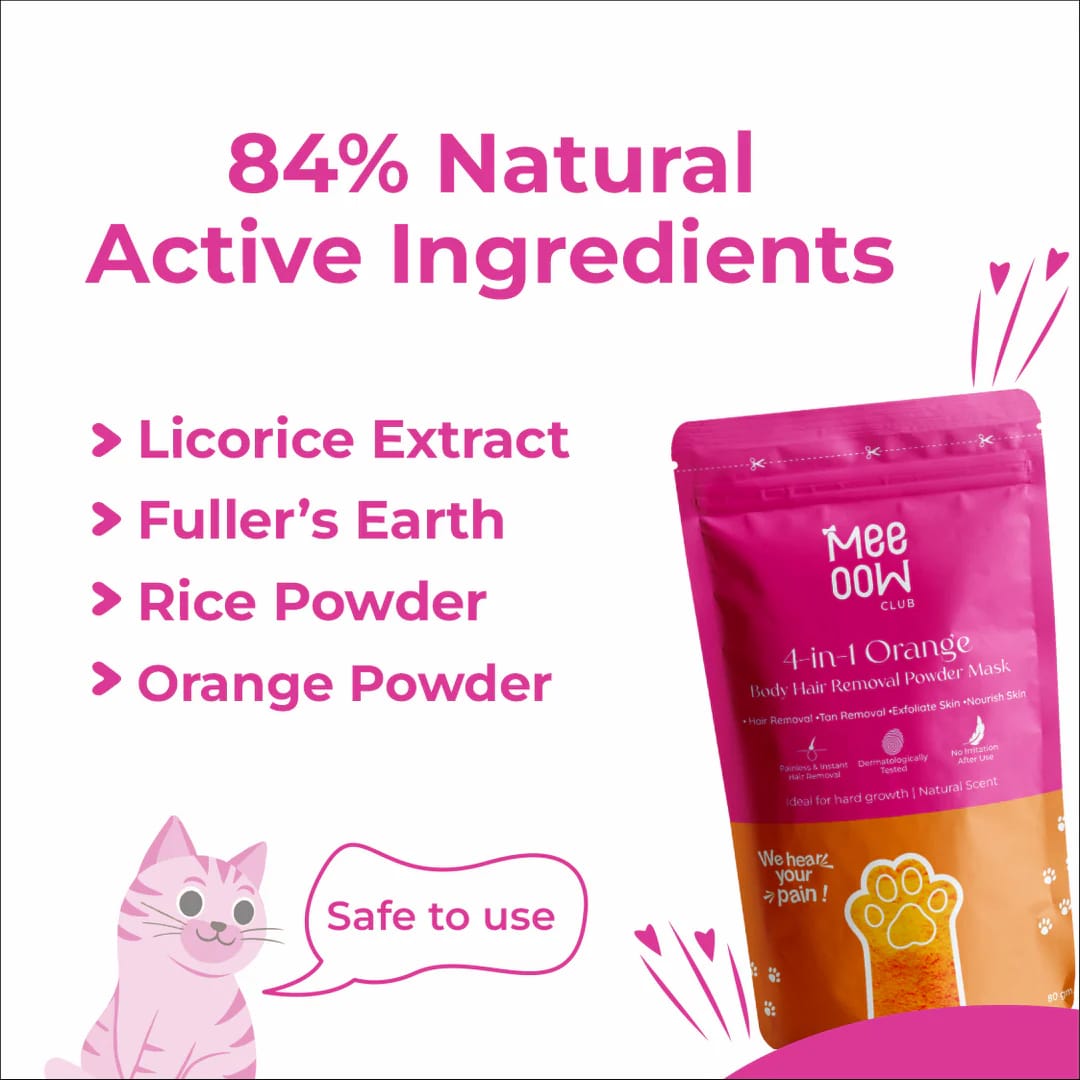 The 4-in-1 Orange Body Hair Removal Wax Powder Mask