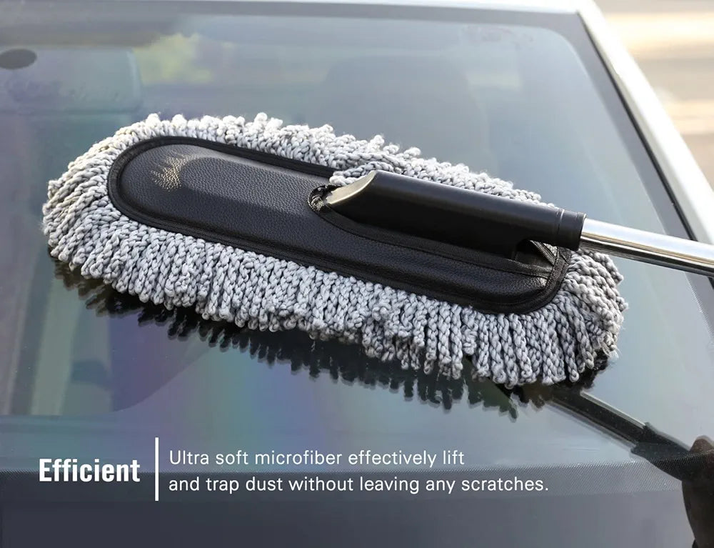 Multipurpose Microfiber Cleaning Duster With Extendable Telescopic Wall Hanging Handle Dry Duster