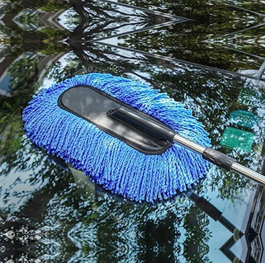 Multipurpose Microfiber Cleaning Duster With Extendable Telescopic Wall Hanging Handle Dry Duster